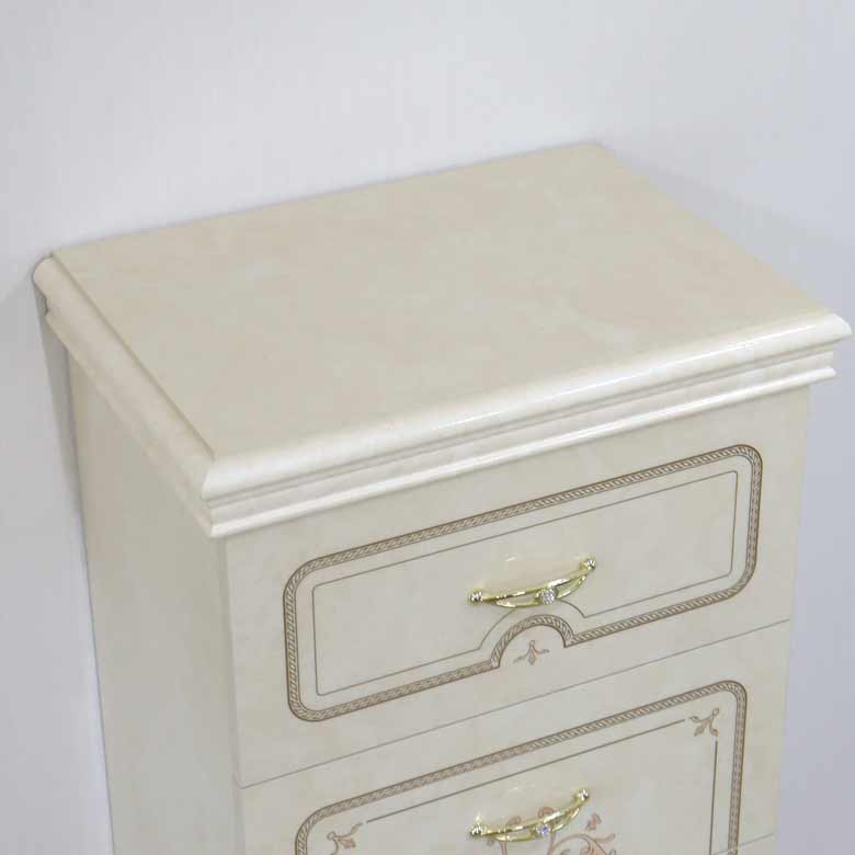 サルタレッリ フローレンス 5段チェスト アイボリー スリムチェスト