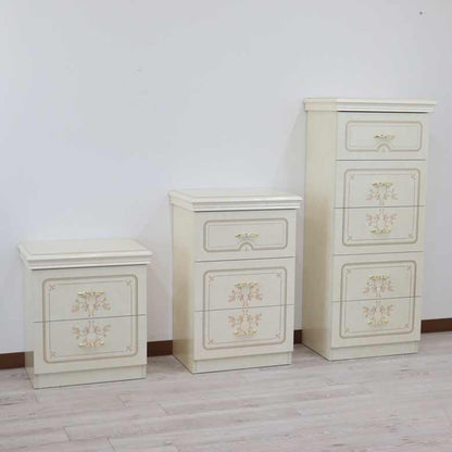 サルタレッリ フローレンス 2段チェスト アイボリー ナイトテーブル