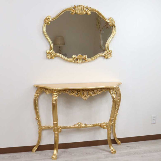 イタリア 壁掛け ワイドミラー ゴールド 鏡 DIBIASE 0723