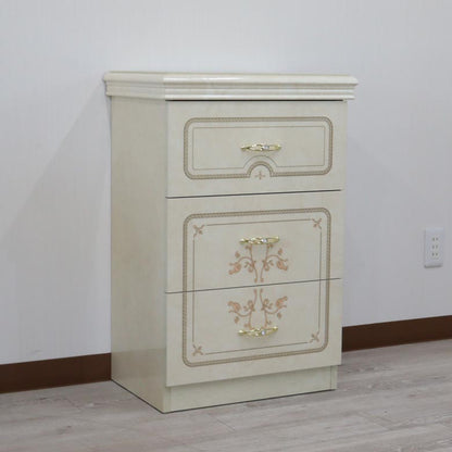 サルタレッリ フローレンス 3段チェスト アイボリー ナイトテーブル