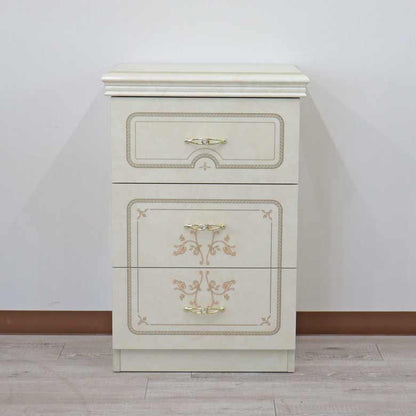 サルタレッリ フローレンス 3段チェスト アイボリー ナイトテーブル