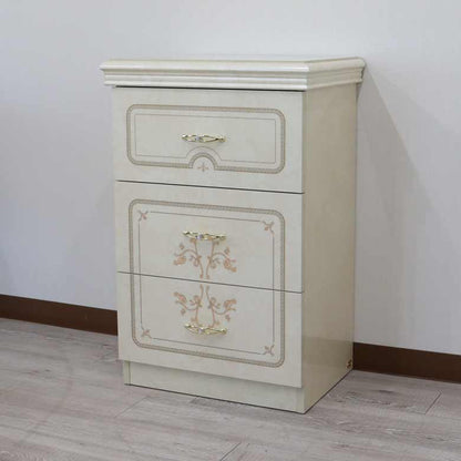 サルタレッリ フローレンス 3段チェスト アイボリー ナイトテーブル