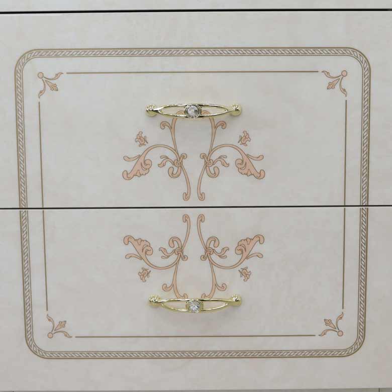 サルタレッリ フローレンス 3段チェスト アイボリー ナイトテーブル