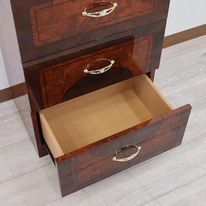 サルタレッリ フローレンス 3段 ナイトテーブル ウォールナット サイドチェスト