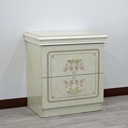 サルタレッリ フローレンス 2段チェスト アイボリー ナイトテーブル