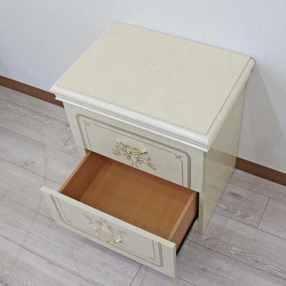 サルタレッリ フローレンス 2段チェスト アイボリー ナイトテーブル