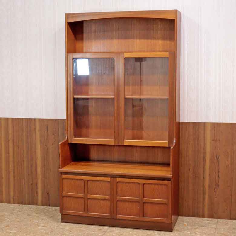 ユニットキャビネット ネイサン ガラス戸 イギリス チーク 完成品 ユニットキャビネット ネイサン ガラス戸 イギリス チーク 完成品