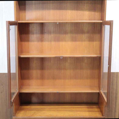 ユニットキャビネット ネイサン ガラス戸 イギリス チーク 完成品 NATHAN