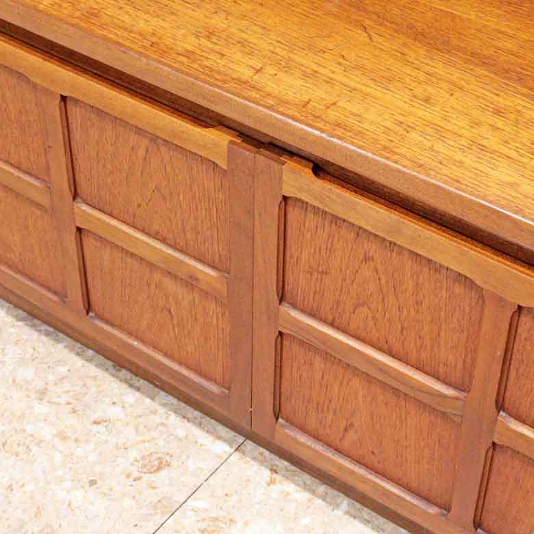 ユニットキャビネット ネイサン ガラス戸 イギリス チーク 完成品 NATHAN