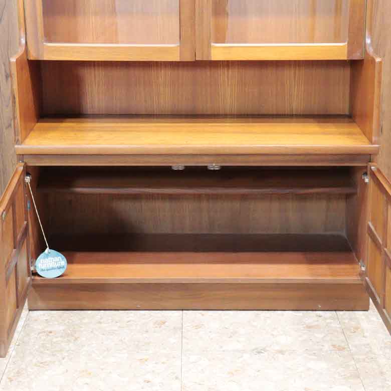 ユニットキャビネット ネイサン ガラス戸 イギリス チーク 完成品 NATHAN