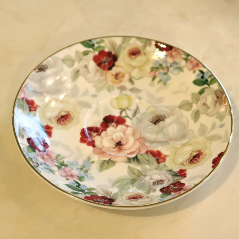 ガラスカップアンドソーサー ティーカップ プチローズ 薔薇