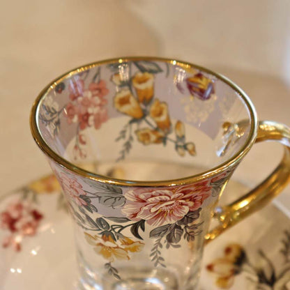 ガラスカップアンドソーサー ティーカップ カメリア 椿