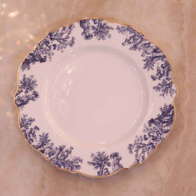 ラウンドプレート 20.5cm トワルドジュイ ブルー デザートプレート