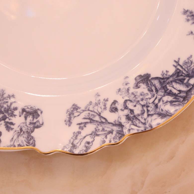 ラウンドプレート 20.5cm トワルドジュイ ブルー デザートプレート