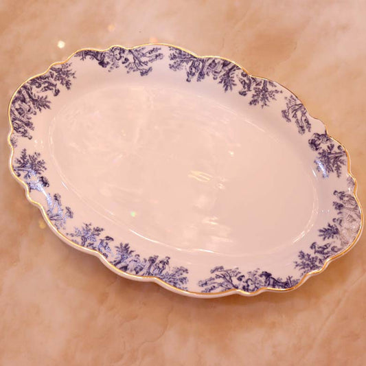 オーバルプレート トワルドジュイ ブルー モーニングディッシュ