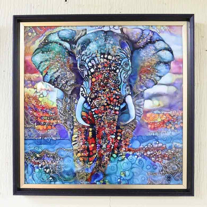アートフレーム ペオファント 41㎝ クリスタルピクチャー ウォールデコ エレファント