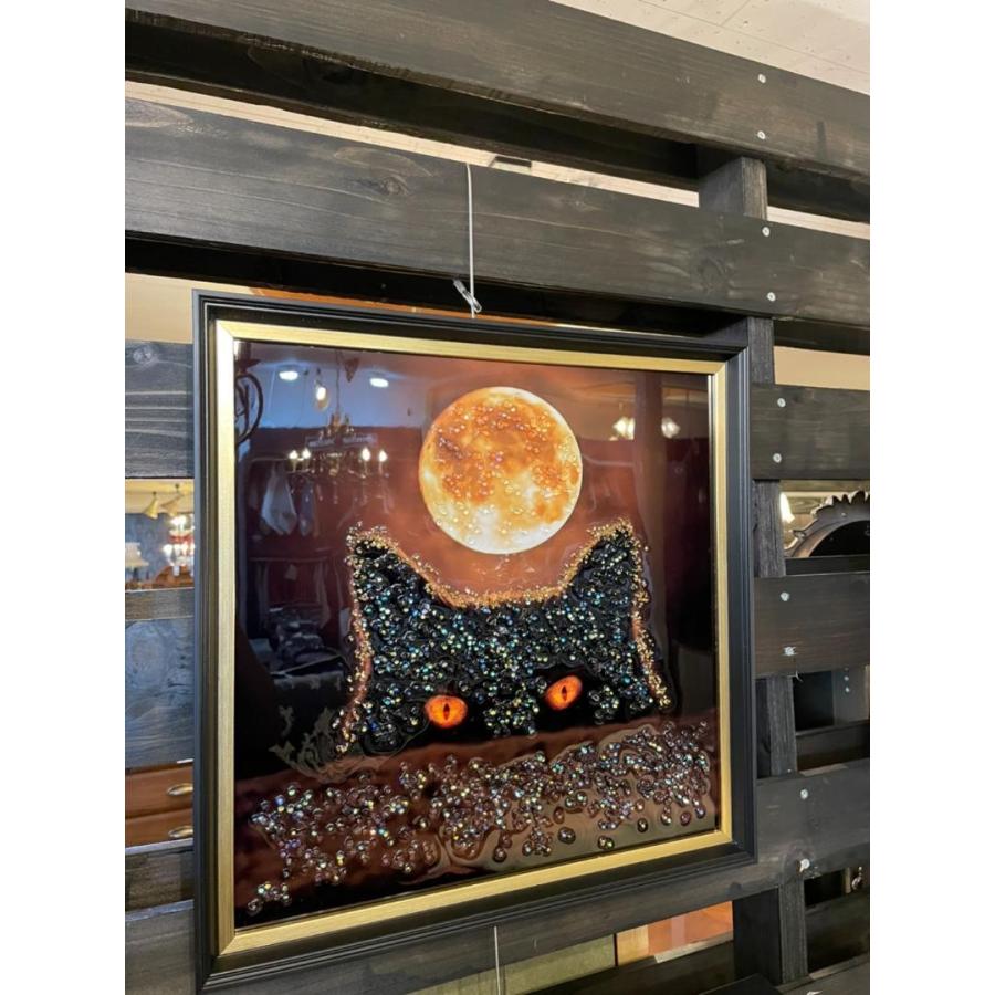 アートフレーム ネコマムシ 41㎝ クリスタルピクチャー ウォールデコ 猫
