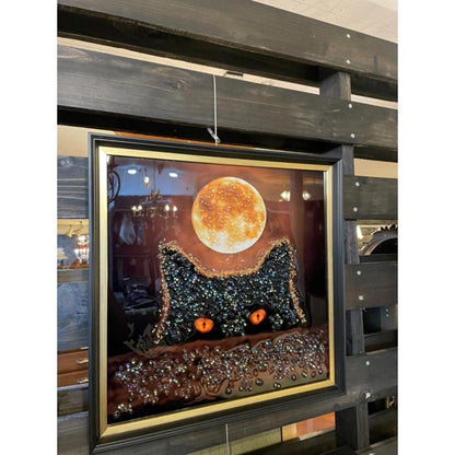 アートフレーム ネコマムシ 41㎝ クリスタルピクチャー ウォールデコ 猫