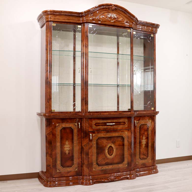 サルタレッリ アマルフィ 3ドアキャビネット ウォールナット カップボード