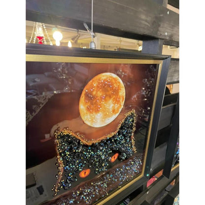 アートフレーム ネコマムシ 41㎝ クリスタルピクチャー ウォールデコ 猫