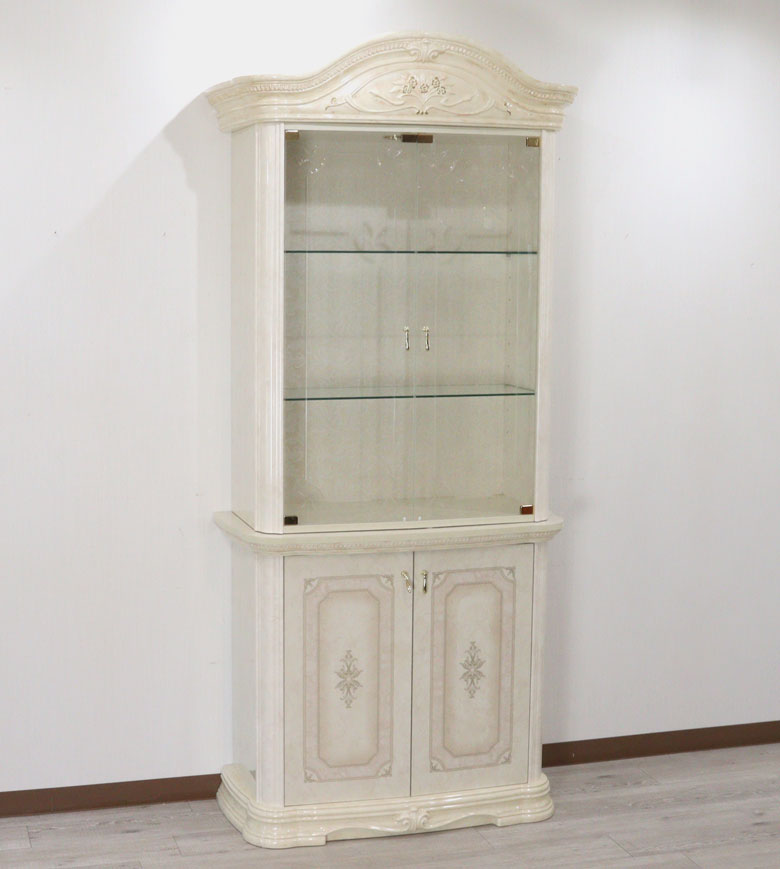 サルタレッリ アマルフィ 2ドアキャビネット アイボリー カップボード ベージュ