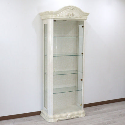 サルタレッリ アマルフィ 1ドア キュリオケース アイボリー  ガラスケース ミラー