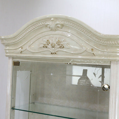 サルタレッリ アマルフィ 1ドア キュリオケース アイボリー  ガラスケース ミラー