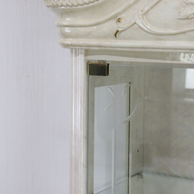 サルタレッリ アマルフィ 1ドア キュリオケース アイボリー  ガラスケース ミラー