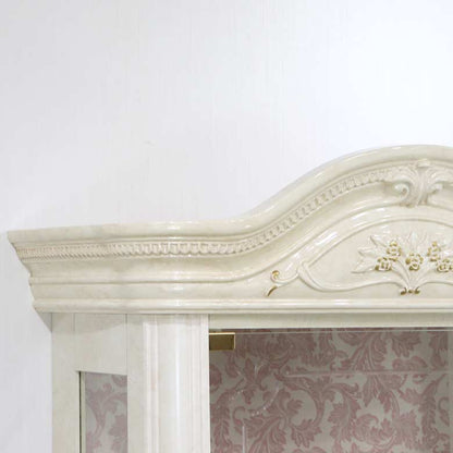 サルタレッリ アマルフィ 1ドア キュリオケース アイボリー  ガラスケース ピンク