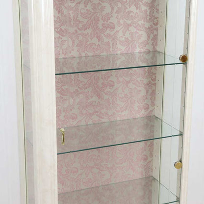 サルタレッリ アマルフィ 1ドア キュリオケース アイボリー  ガラスケース ピンク