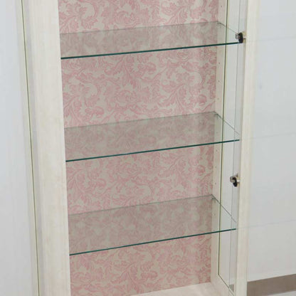 サルタレッリ アマルフィ 1ドア キュリオケース アイボリー  ガラスケース ピンク