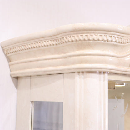 サルタレッリ アマルフィ 1ドア キュリオケース アイボリー  ガラスケース ミラー