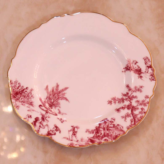 ラウンドプレート 20.5cm トワルドジュイ ボルドー デザートプレート