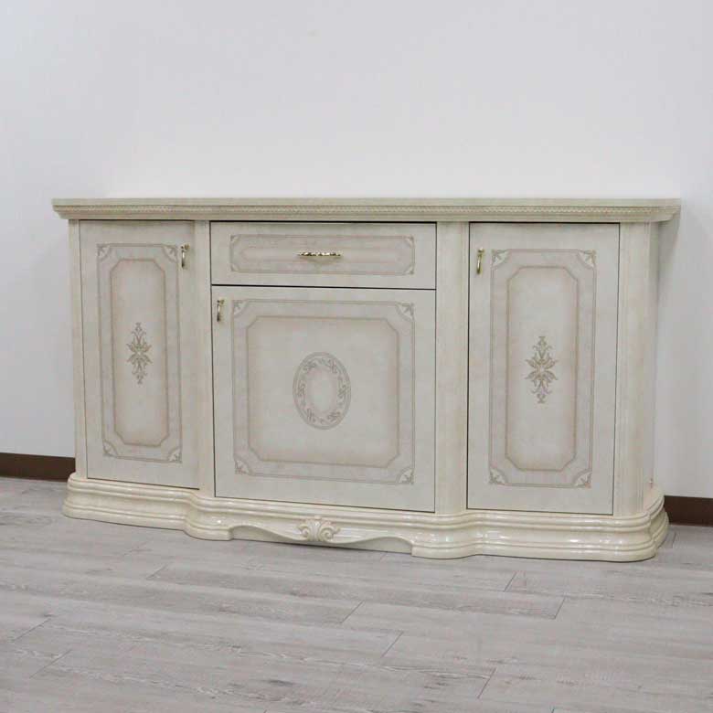 サルタレッリ アマルフィ 3ドアサイドボード アイボリー ローキャビネット