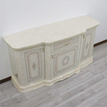 サルタレッリ アマルフィ 3ドアサイドボード アイボリー ローキャビネット