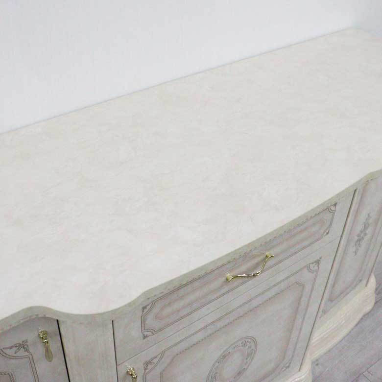 サルタレッリ アマルフィ 3ドアサイドボード アイボリー ローキャビネット