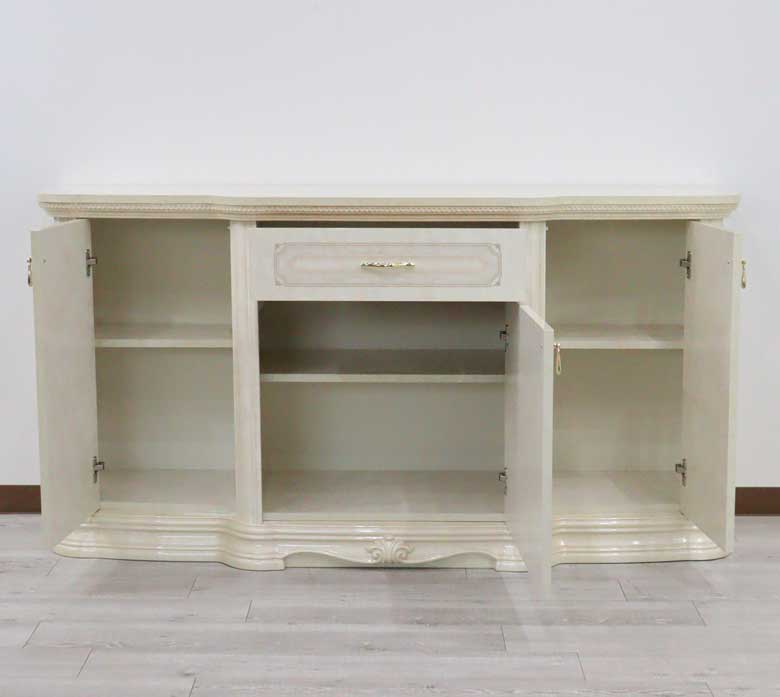 サルタレッリ アマルフィ 3ドアサイドボード アイボリー ローキャビネット