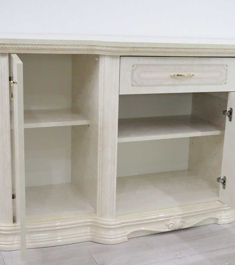 サルタレッリ アマルフィ 3ドアサイドボード アイボリー ローキャビネット