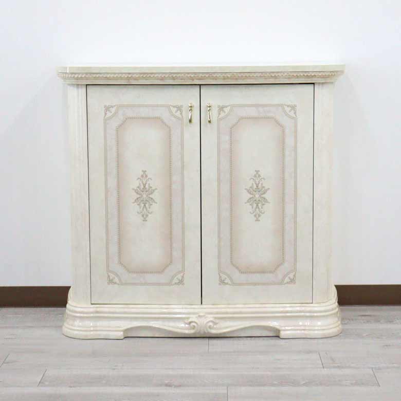 サルタレッリ アマルフィ 2ドアサイドボード アイボリー ローキャビネット