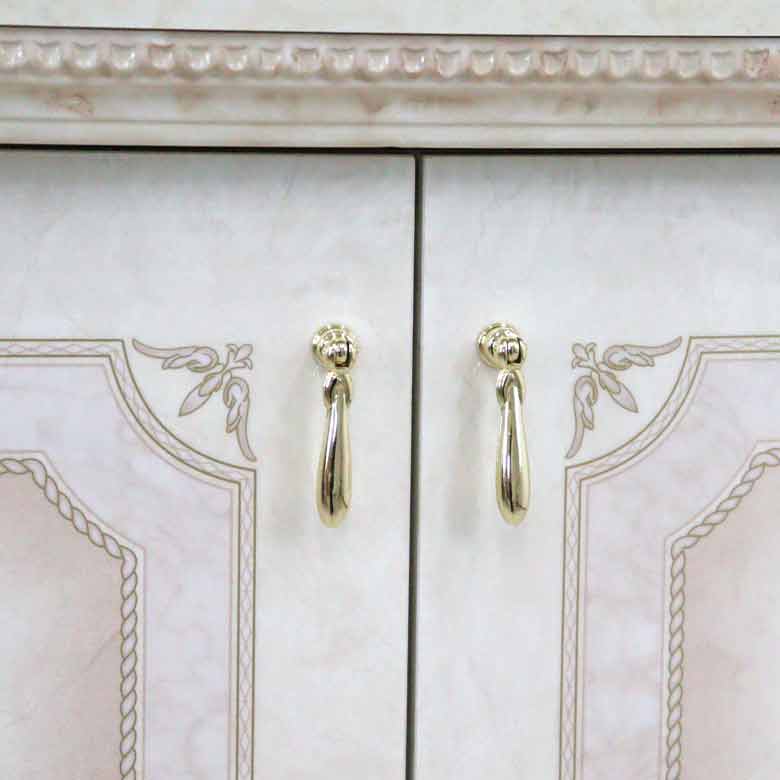 サルタレッリ アマルフィ 2ドアオープンキャビネット アイボリー ブックケース カップボード