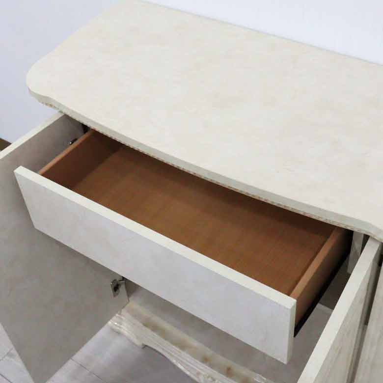 サルタレッリ アマルフィ 2ドアオープンキャビネット アイボリー ブックケース カップボード