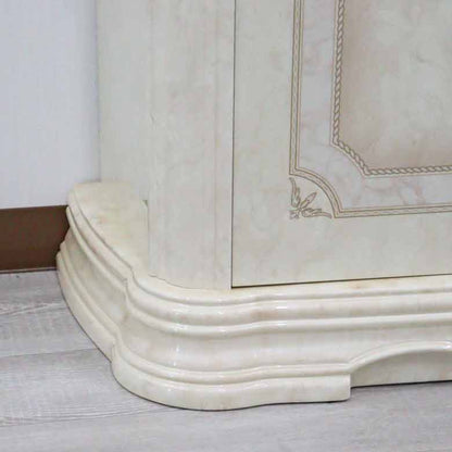 サルタレッリ アマルフィ 2ドアオープンキャビネット アイボリー ブックケース カップボード