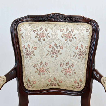 アームチェア イタリア ベージュ 木製 猫脚 サロンチェア