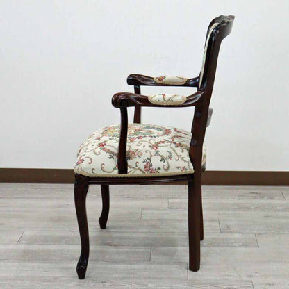 アームチェア イタリア ゴブラン 木製 猫脚 サロンチェア