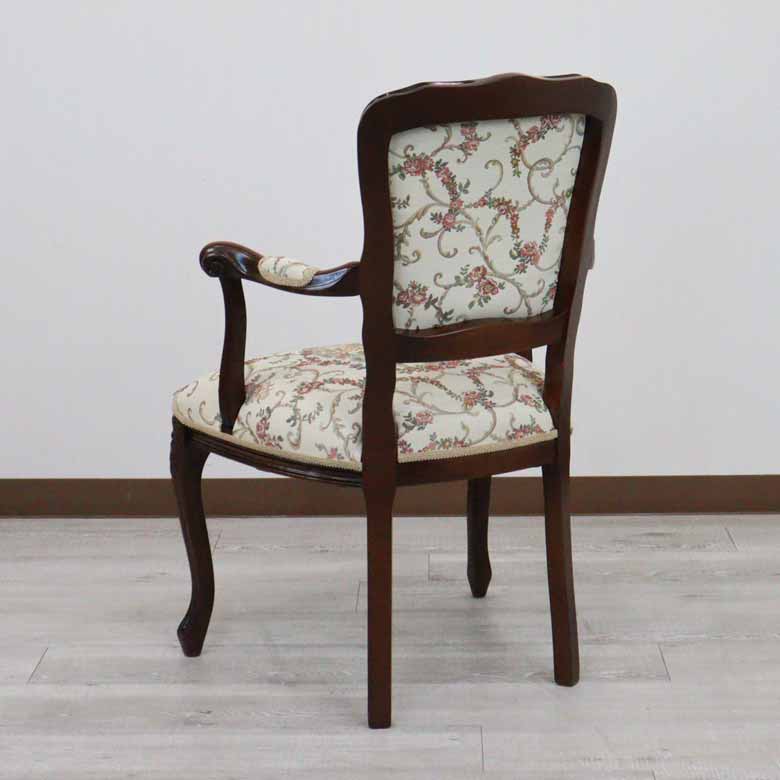 アームチェア イタリア ゴブラン 木製 猫脚 サロンチェア