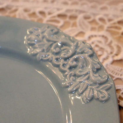 ラウンドプレート ブルー ストーンウェア デザートプレート