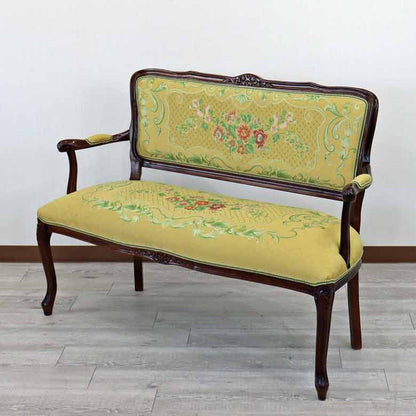 イタリア 二人がけ ソファ 木製 ゴールド サロンソファ