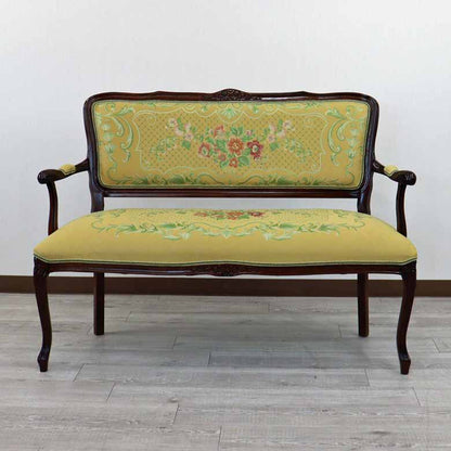 イタリア 二人がけ ソファ 木製 ゴールド サロンソファ