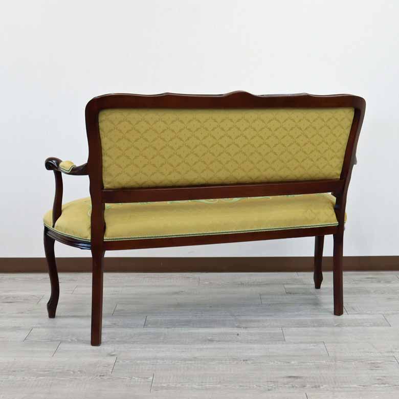 イタリア 二人がけ ソファ 木製 ゴールド サロンソファ