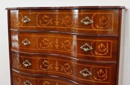 イタリア 7段チェスト 象嵌 88cm 猫脚 054/7